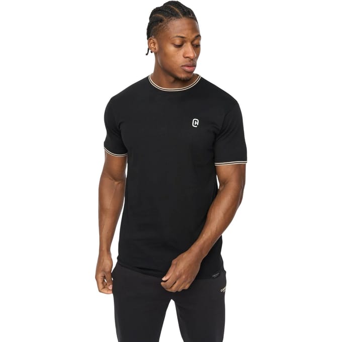 Crosshatch Heren Preece T-Shirt (Zwart)