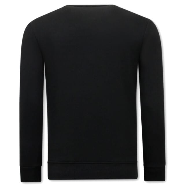 Heren Sweater met Print - Eagle Head - 3645 - Zwart