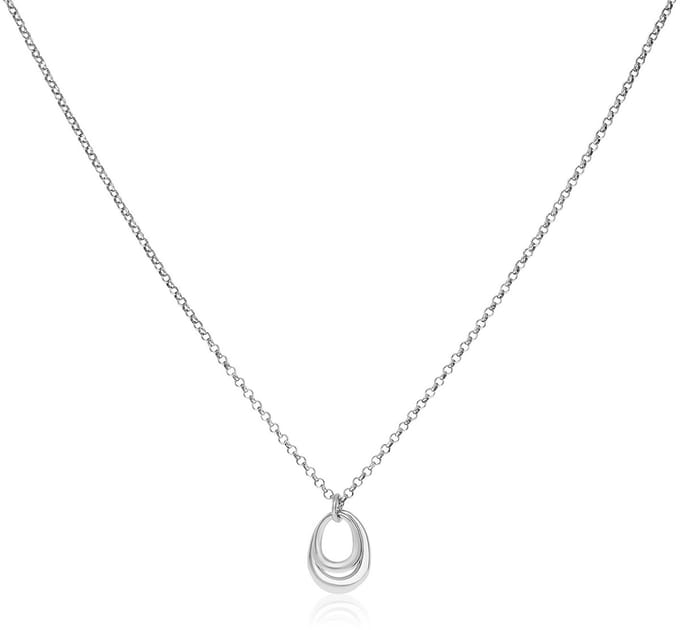 Glow 102.1613.45 Dames Ketting Organische Hanger 45 cm Zilver