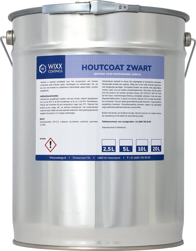 Wixx Houtcoat Zwart - 20L - Zwart