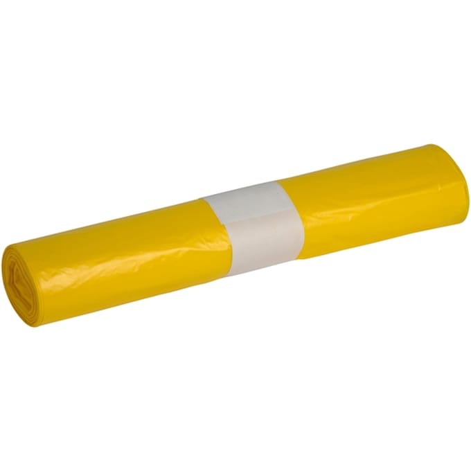 Afvalzak Propsac HDPE T23 58x100cm 70L geel rol à 25 stuks