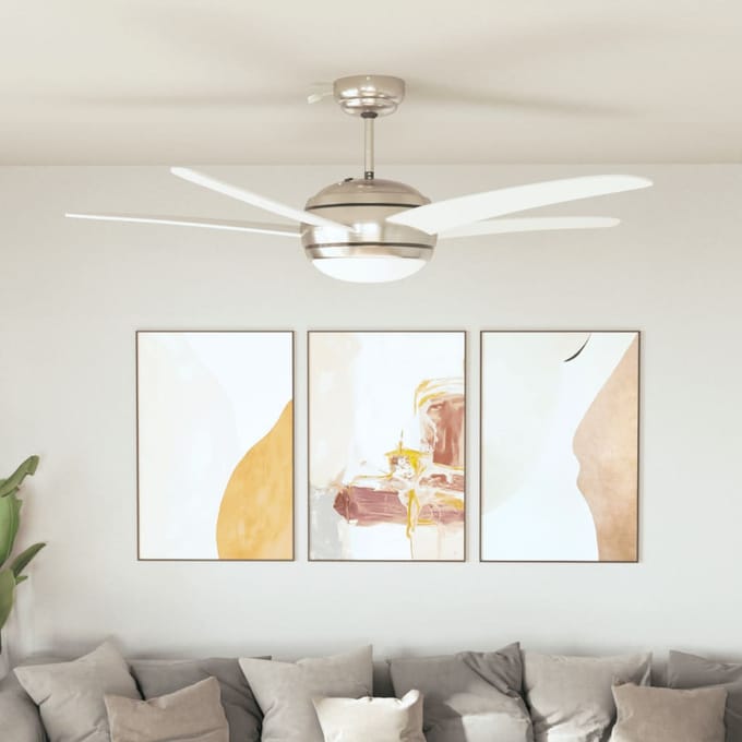 Ventilateur de Plafond Décoratif avec Ampoule 128 cm Blanc