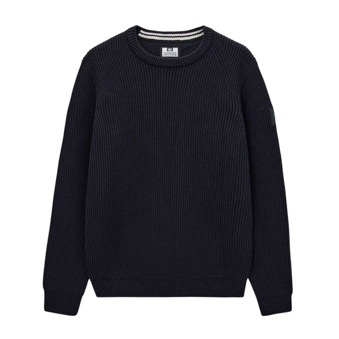 Weekend Offender Heren Morello Ribgebreide Trui (Navy)