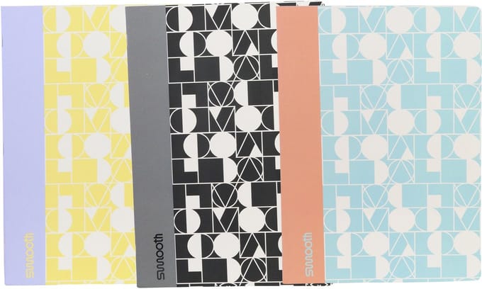 Ancor Schrift Smooth A5 ruit 5mm 48 vel 90 grams krimp 4 stuks assorti
