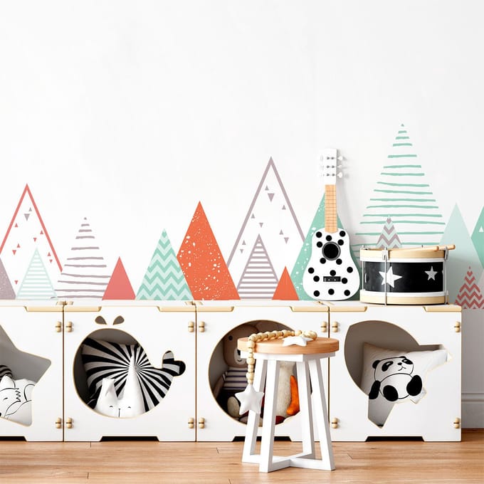 Kinderstickers van de Scandinavische bergen, Ninaka, 110 x 185 cm