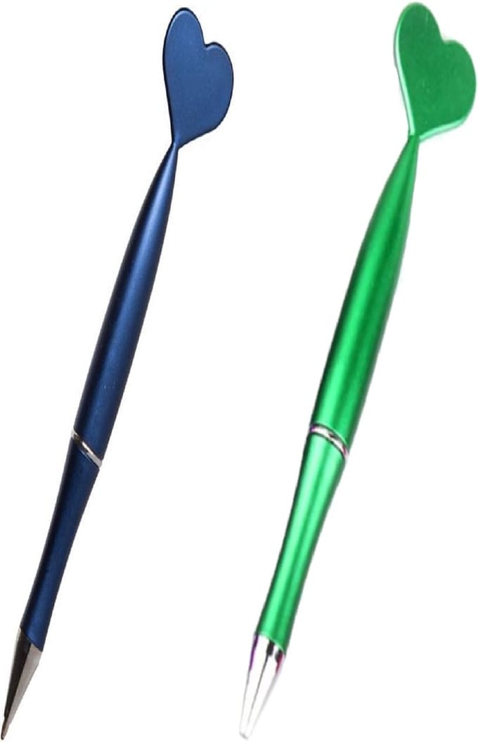Uitdeelcadeaus - Balpen met Hart | 14 cm | 2 Pennen met Hartjes