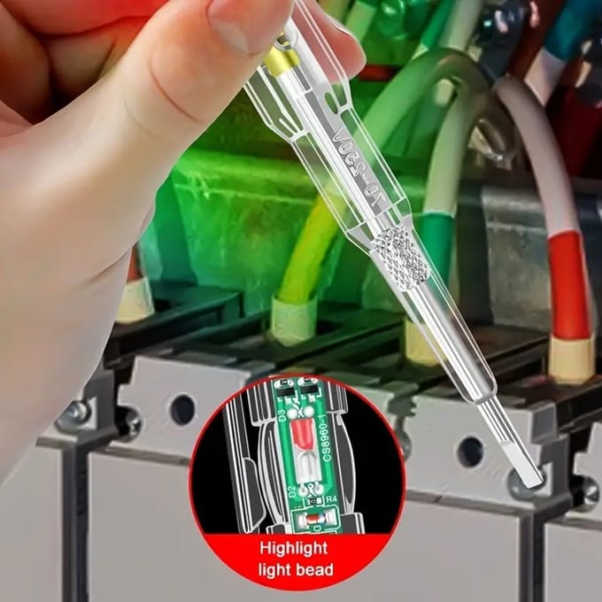 @ Lu’s Today® – Basic Tools Essentials – Spanningszoeker – Elektrische Testpen – Inductie Indicator – Niet‑oplaadbare Knoopcel – Transparant/Rood/Groen
