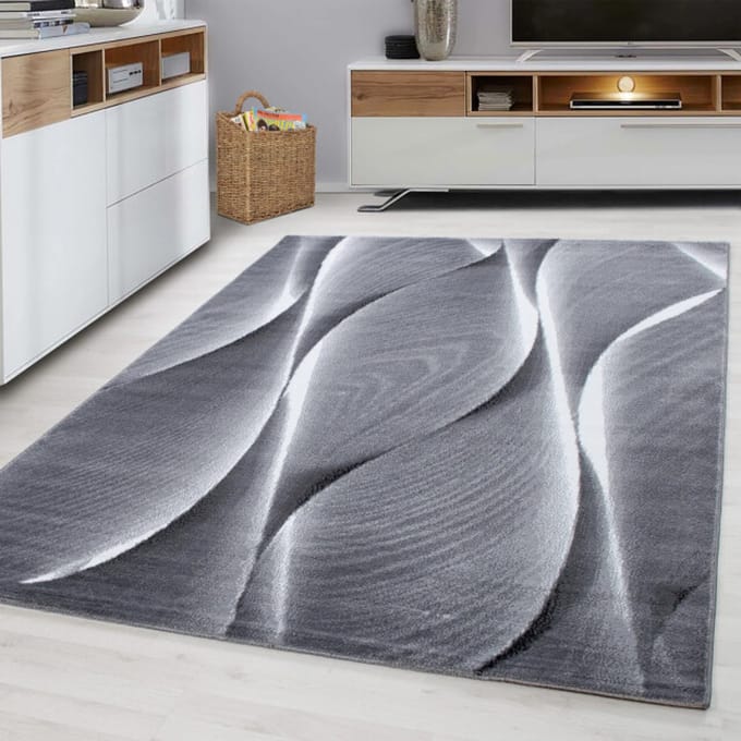 Muratap Parma design vloerkleed zwart / grijs laagpolig- 80x150 cm
