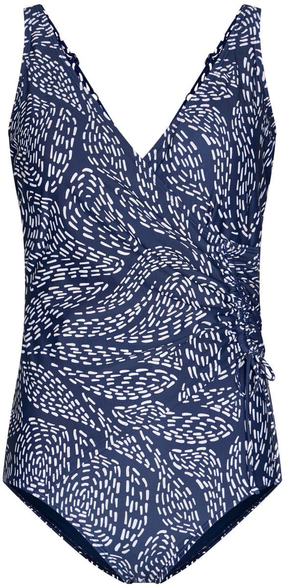 Pastunette - Badpak - Oceanic Flow -Blauw/Wit - Corrigerend - Maat 48