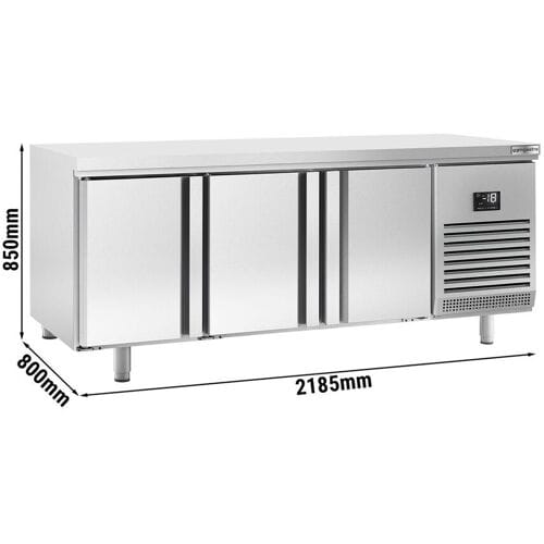 GGM Gastro Bakkerij vrieswerkbank PREMIUM PLUS - 2185x800mm - met 3 deuren zilver