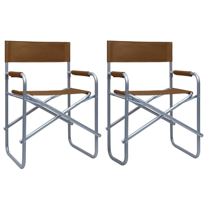 vidaXL - Regisseursstoelen - 2 - st - staal - bruin