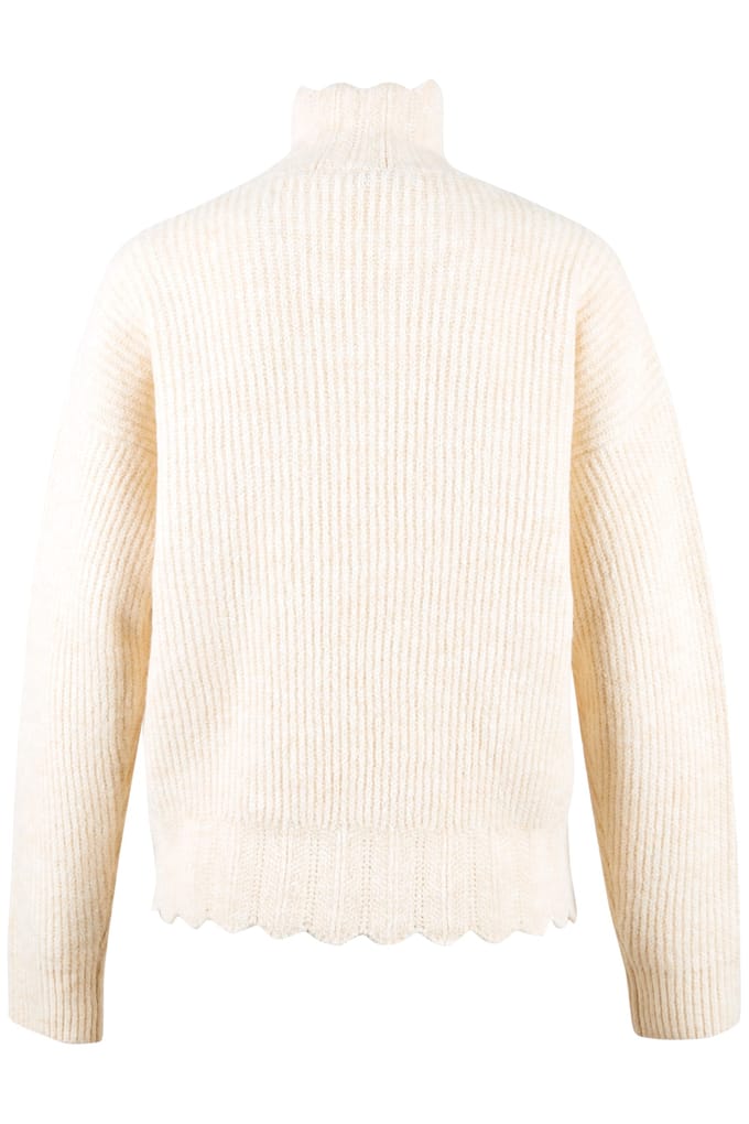 River Woods Short Pullover With Scalloped Hems In White Maat: XXL | Gebreide Truien Outlet | Dames | Wit