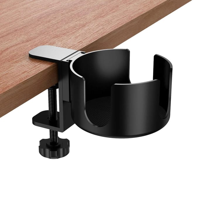 Porte-gobelet de bureau Support universel à pince réglable pour tasses à café, bouteilles d'eau noir