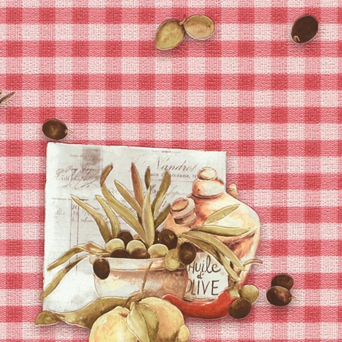 Keuken behang met groente geblokt vinyl rasch 854824