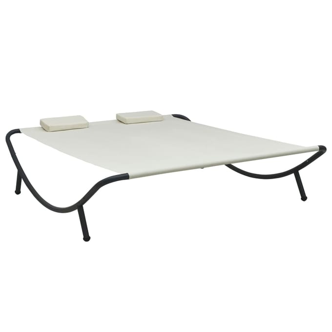 vidaXL - Loungebed - stof - crème