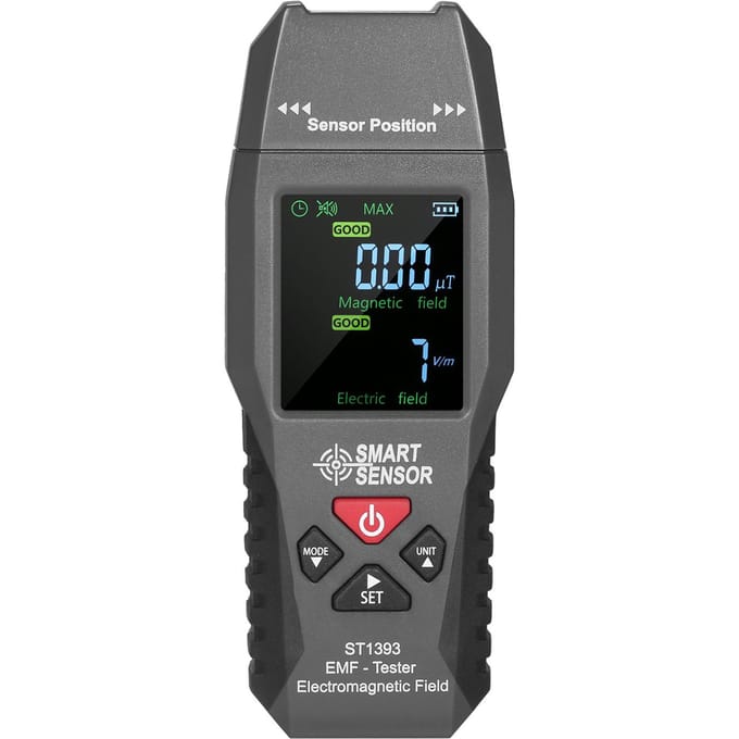 SMART SENSOR ST1393 EMF-meter Elektromagnetisch veld EMF-detector Handheld mini digitaal LCD-scherm zwart