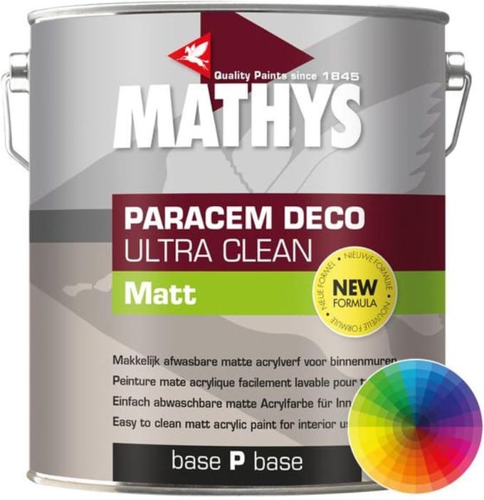 Mathys Paracem Deco Ultra Clean Matt - 1 l - 10 m²/l - Wit - Afwerkingslaag