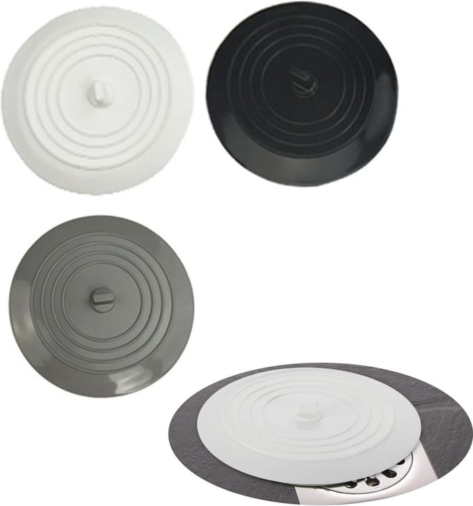 Universele Doucheput Stop - 3 Stuks - Flexibele Silicone Afvoerplug voor Keuken, Badkamer en Wasmachine