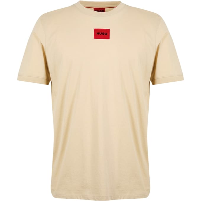 Hugo Diragolino T-shirt voor heren met logo op de borst (Beige)