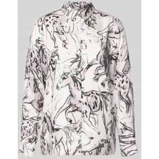 Regular fit overhemdblouse van viscose in all-over look