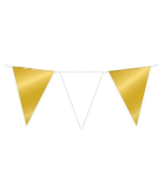 Vlaggenlijn goud/wit - 10 meter