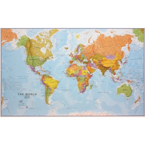 World Political Flat Laminated Eng 1/20m
