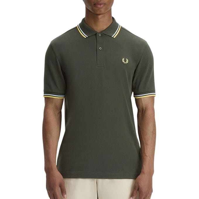 Fred Perry Twin tipped fred perry shirt - hunting green light ice lenom barley