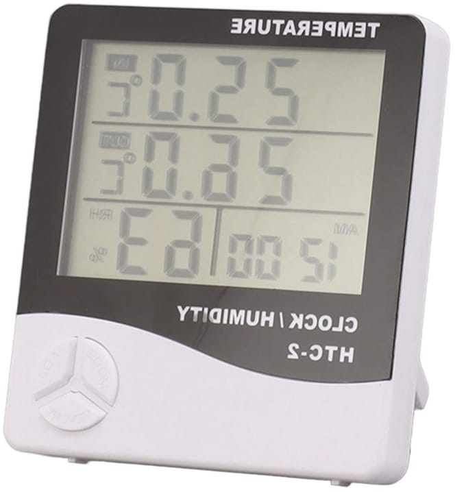 Digitale Hygrometer - Vochtigheidsmonitor - Binnen Buiten - Groot Scherm - Nauwkeurig - Wit