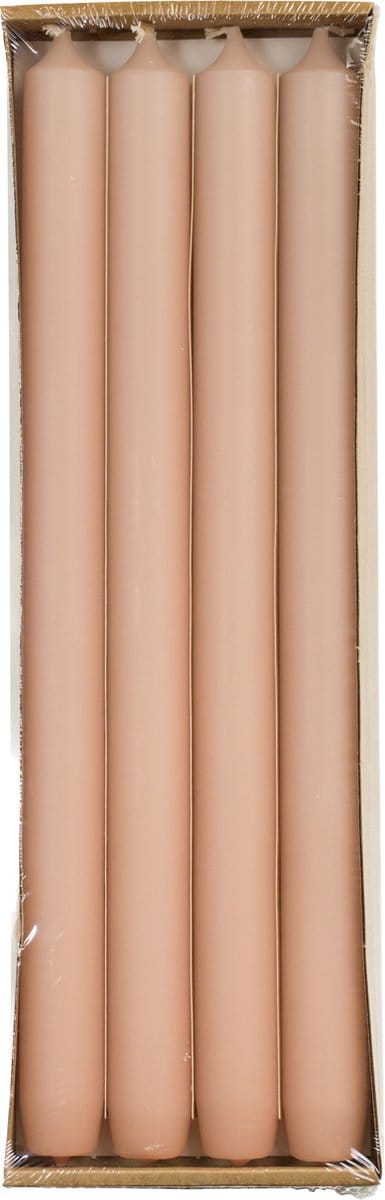 Rustik Lys - Lange dinerkaarsen 'Mat' (Blossom, Ø 2.1 x 29cm, set van 4)