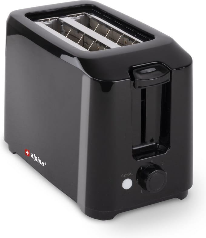 Alpina Broodrooster - 7 Standen - Kruimellade - 700 Watt - Zwart