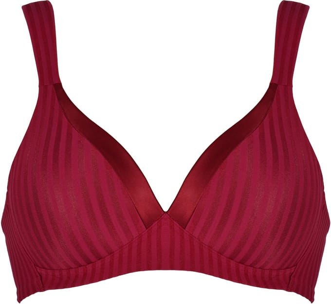 Naturana - Soft bh met strepen - 5247 - Burgundy - 85B