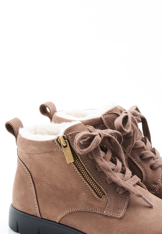 Damart - Enkellaarsjes met veters Thermolactyl - Dames - Bruin - 41