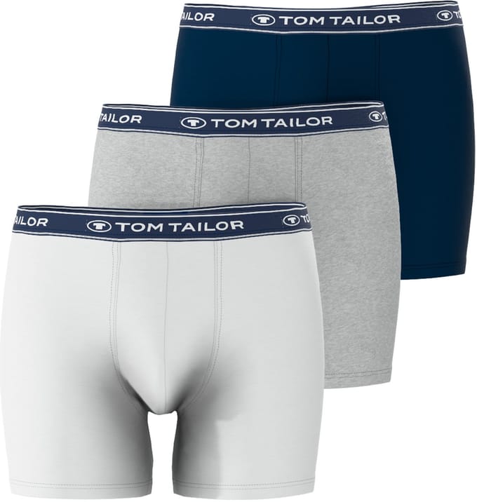 TOM TAILOR - Buffer - Heren long Boxershort Multipack - 3-Pack - Blauw/Grijs/Wit