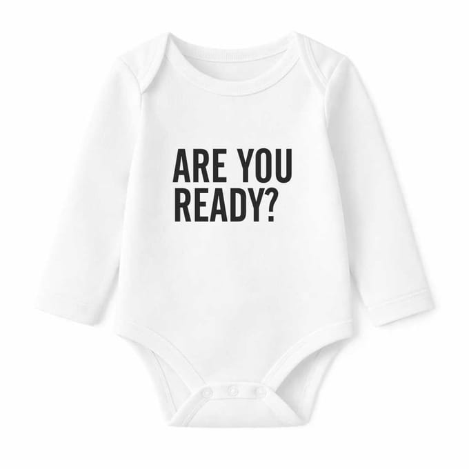 Romper Are you ready? - wit - lange mouw