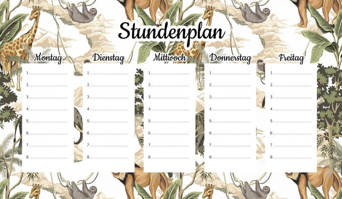 Wallvy - Magnetisch Lesplanbord - 30x17,5 cm - Safari Print - Personaliseerbaar