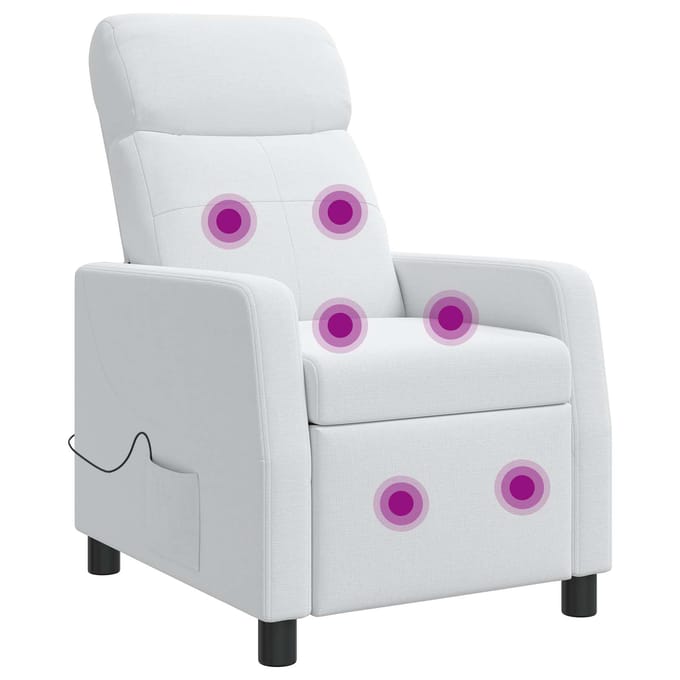 vidaXL - Massage - Relaxstoel - Wit - Stof