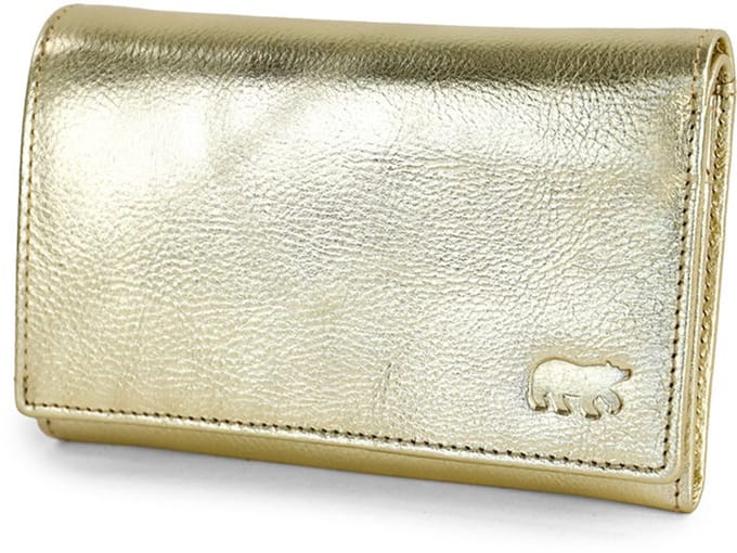 Bear Design Sweety Leren Overslagportemonnee - Champagne