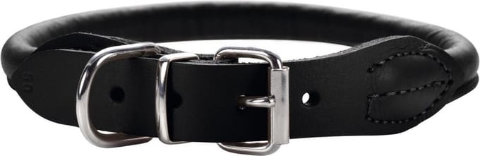 Hunter Ronde & zachte luxe hondenhalsband zwart - 40 cm -