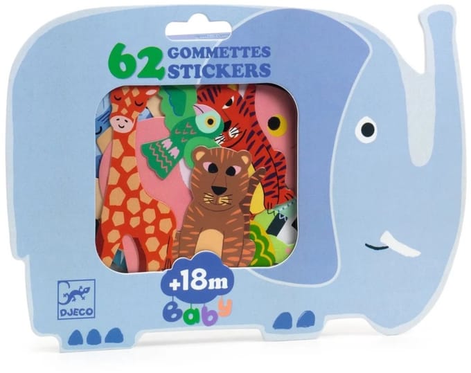 Djeco dieren stickers speelgoed - FSC MIX - Multicolore.
