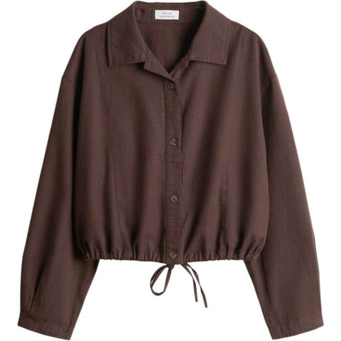 Hemdjack van mix van katoen en linnen relaxed fit model 'Formente'