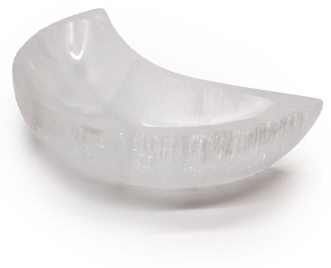 Selenite Moon Bowl - 15cm