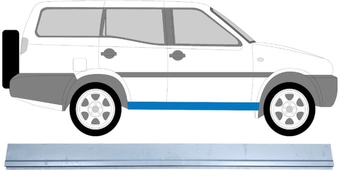 Reparatie dorpel voor Nissan Terrano II 1993-2005 / Links = Rechts