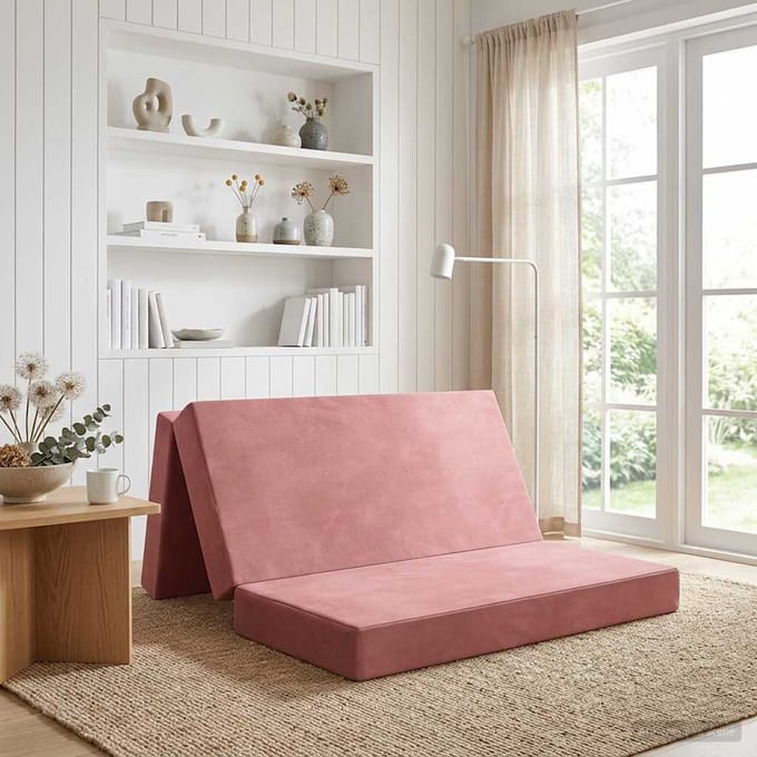 vidaXL - Vouwbare - Sofa - Bed - 140 - x - 67 - x - 45 - cm - Roze