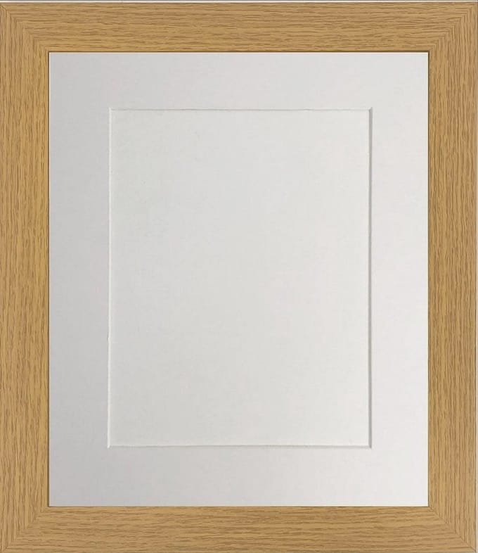 Eiken fotolijst A4 met witte houder - 20 x 16 cm