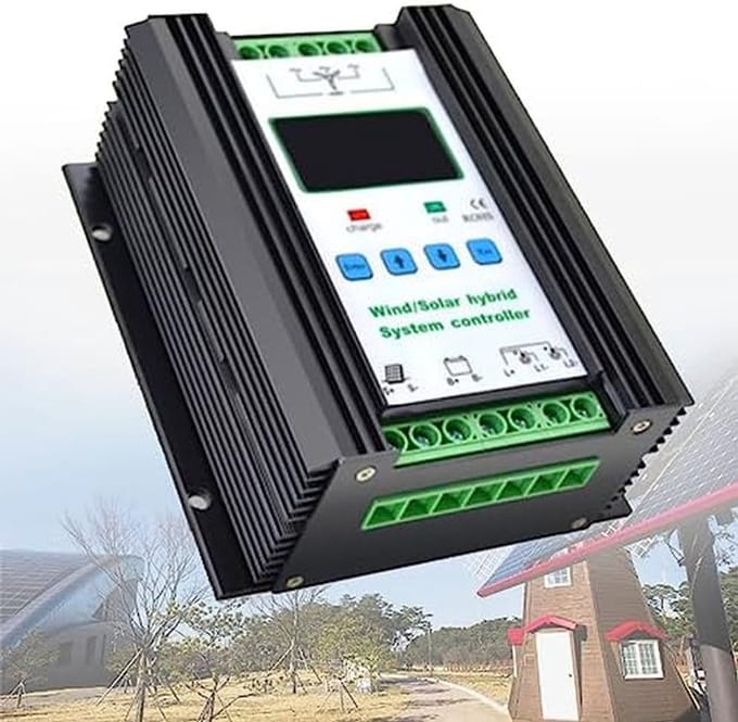 Hybride Laadregelaar - Wind Solar Controller - Energiebeheer - MPPT Boost Technologie - 8000W 12V - Grijs