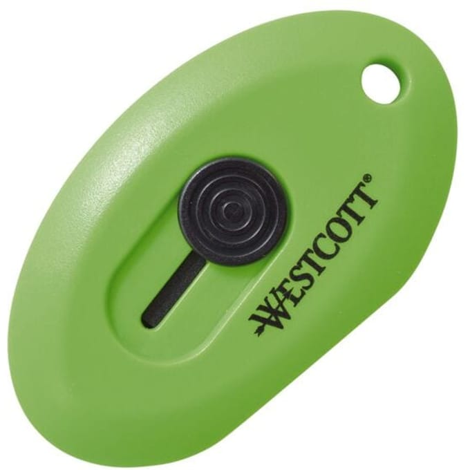 Westcott mini cuttermes keramisch lemmet, 10 cm, met automatisch rooster, groen
