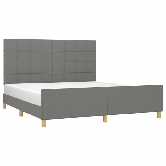 vidaXL - Bedframe - zonder - matras - stof - donkergrijs - 180x200 - cm