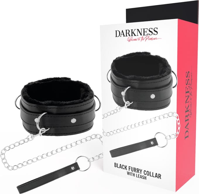 Darkness Bondage - Halsband - Met Leiband - Zacht Vanbinnen - Zwart