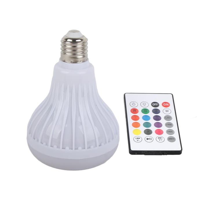 Bluetooth Muziek Lamp RGBW Kleur E26 Basis Afstandsbediening Luidspreker LED Lamp voor Bar Slaapkamer Restaurant white