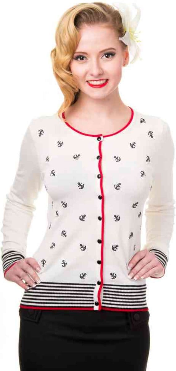 Dancing Days - CLOSE CALL Cardigan - 4XL - Wit/Zwart